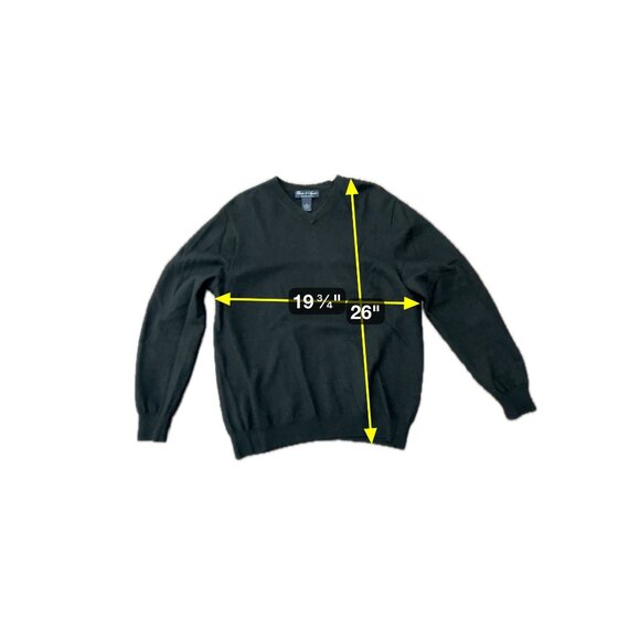 Davis & Squire Mens Black  V Neck Sweater Large Extra Fine Merino Wool - Picture 6 of 9